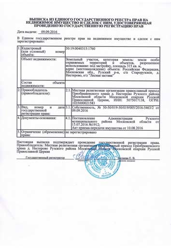 Выписка из ЕГРН